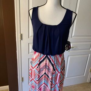 NWT! Trixxi Maxi Dress.Fun pattern & strappy back